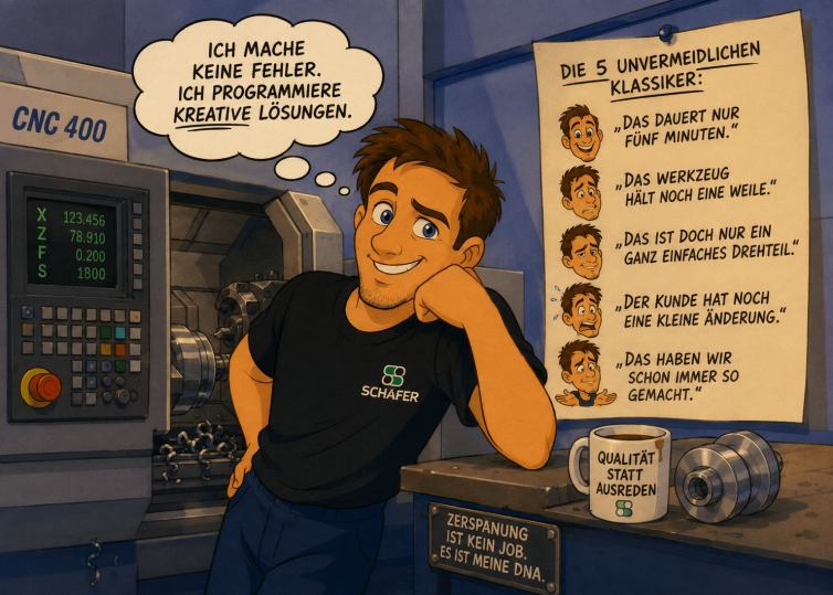 Typische Sprüche in der Dreherei – Insider-Humor aus der CNC-Fertigung